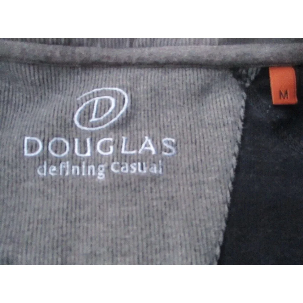 Douglas Defining Casual 1/2 Zip Sweater Mens M Blue/Grey Stripes Cotton Corduroy - Picture 9 of 12